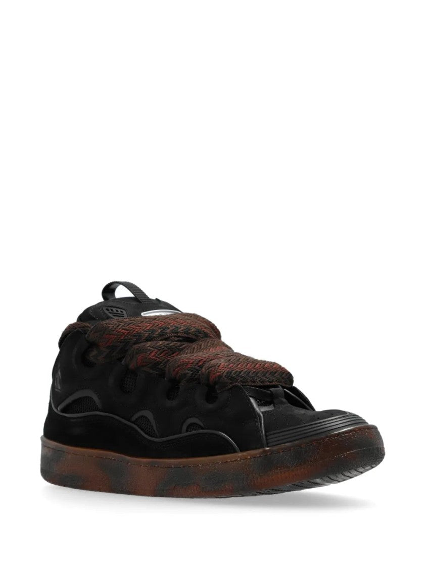 Lanvin Brown Nylon Trainers With Intricate Lacing