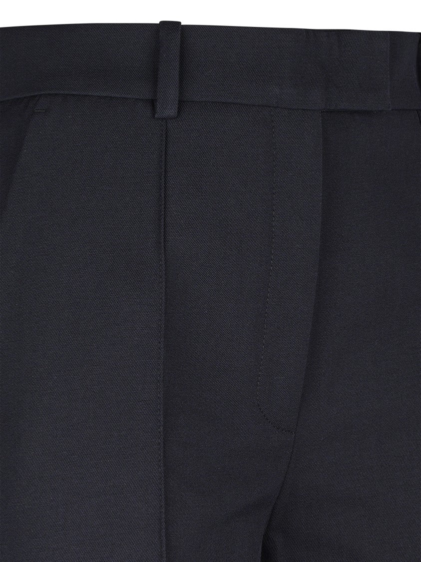 A.P.C. Tailored Wide-Leg Dark Navy Trousers With Concealed Fastening