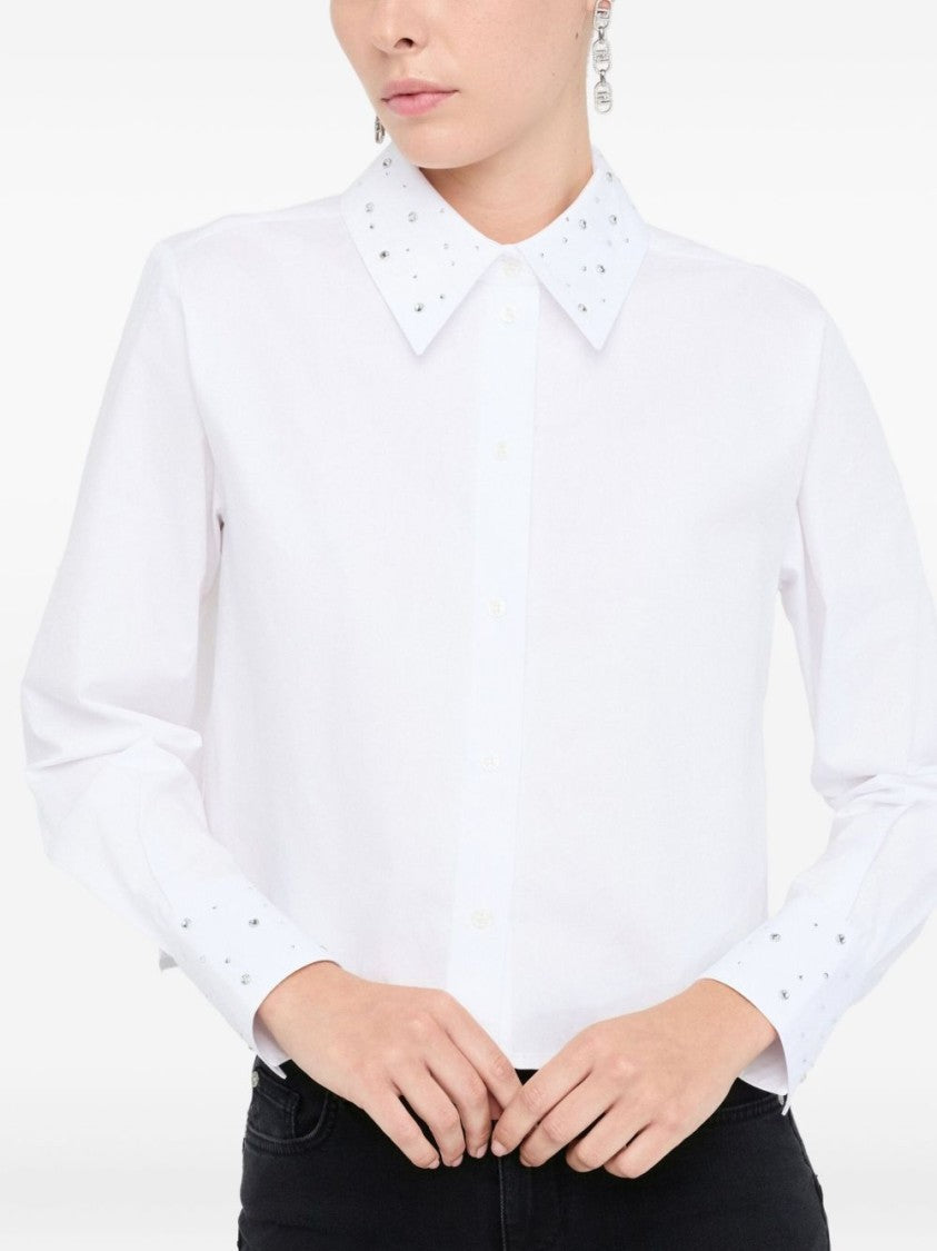 Liu Jo Cropped White Shirt With Classic Collar