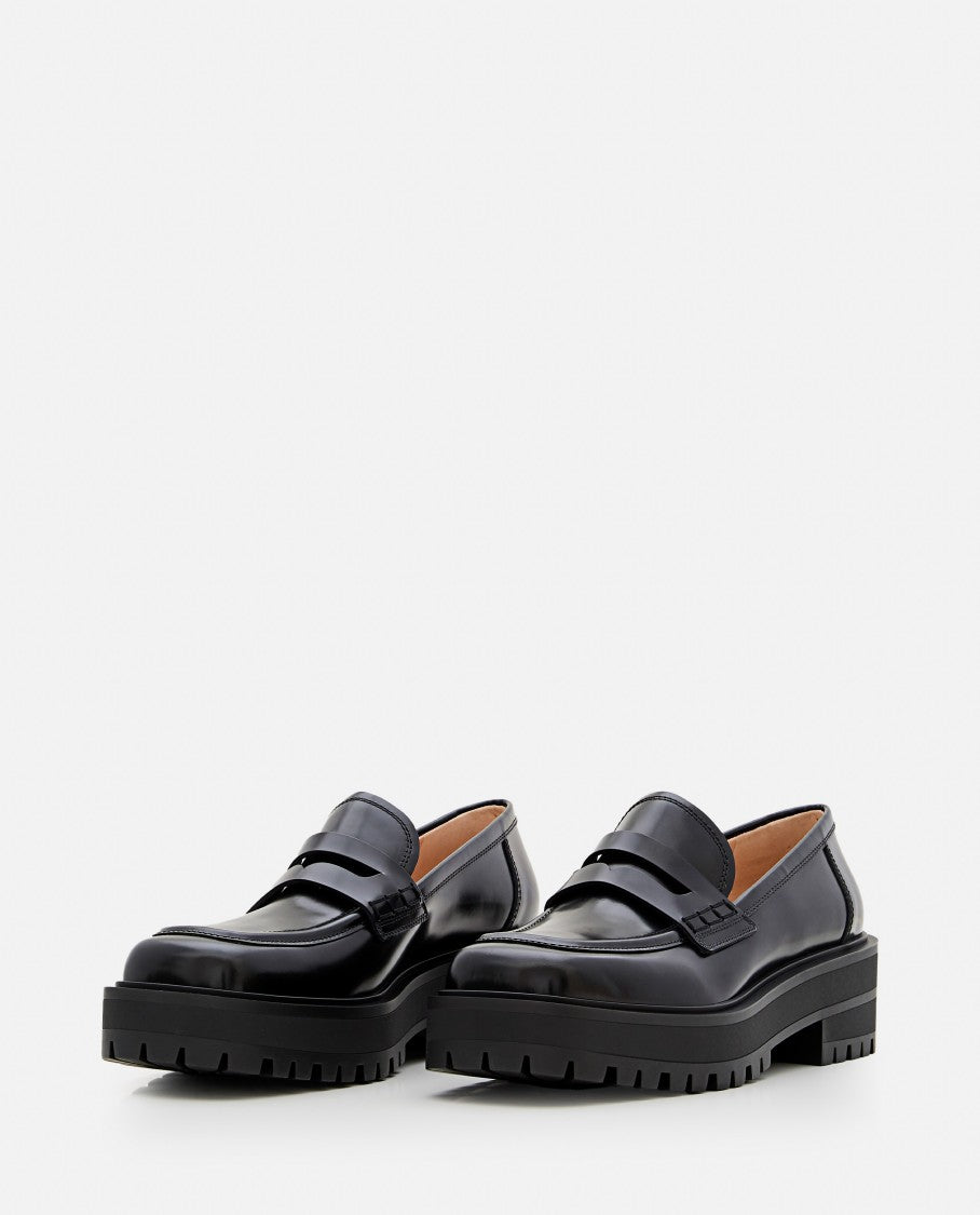 Gianvito Rossi Patent Leather Loafers With Chunky Rubber Platform Sole