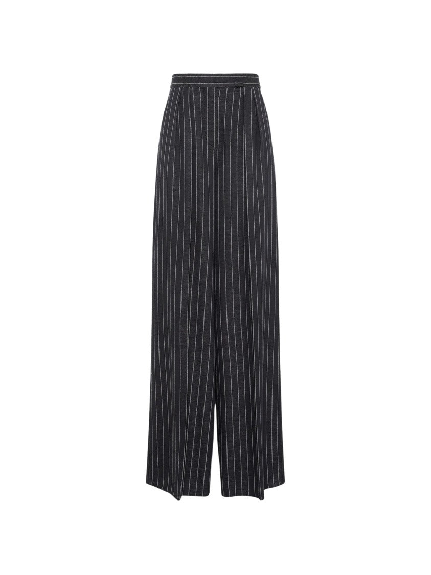 Max Mara Balta Pinstriped Pleated Wide-Leg Pants