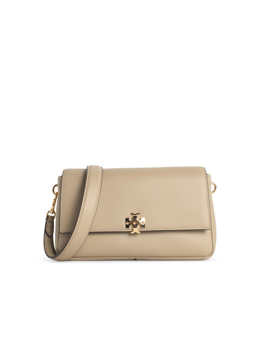 Tory Burch 'Charlie' Small 'Soft Cement' Suede Shoulder Bag