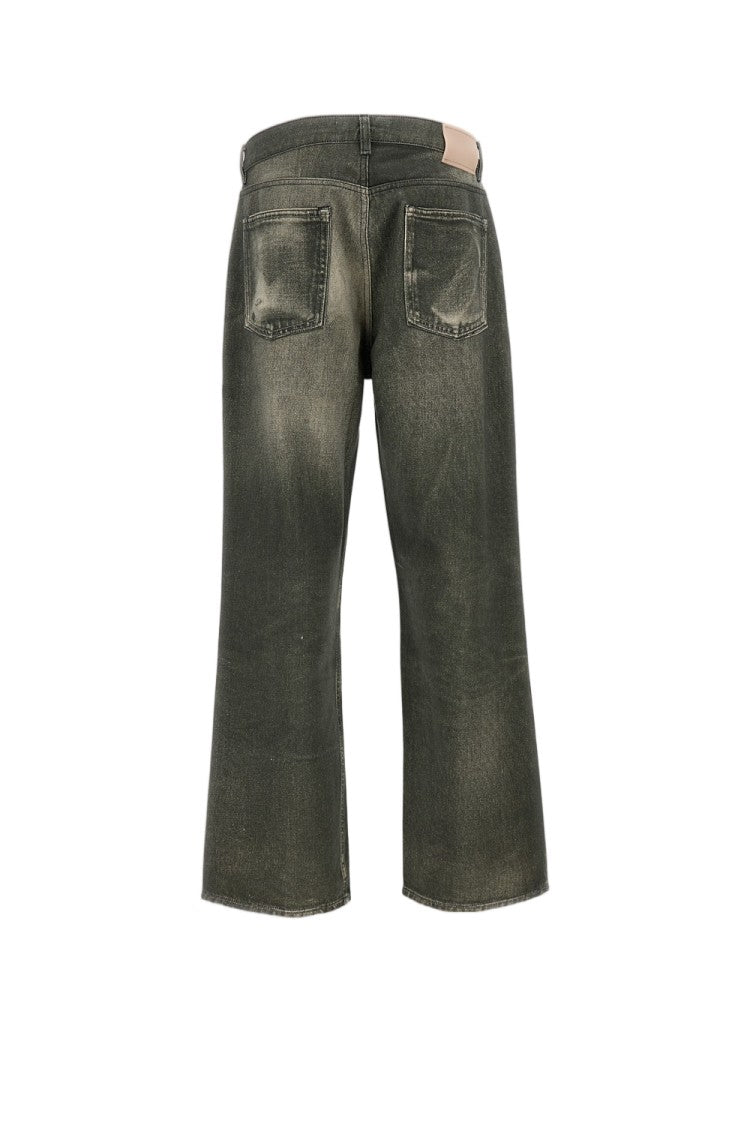Our Legacy Digital Trompe L'oeil Print Black Jeans With Relaxed Fit