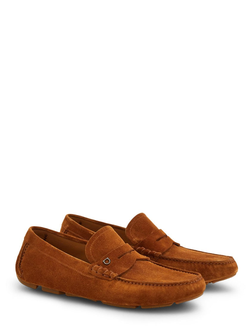 Ferragamo Classic Loafer-Style Flats With Detailed Stitching