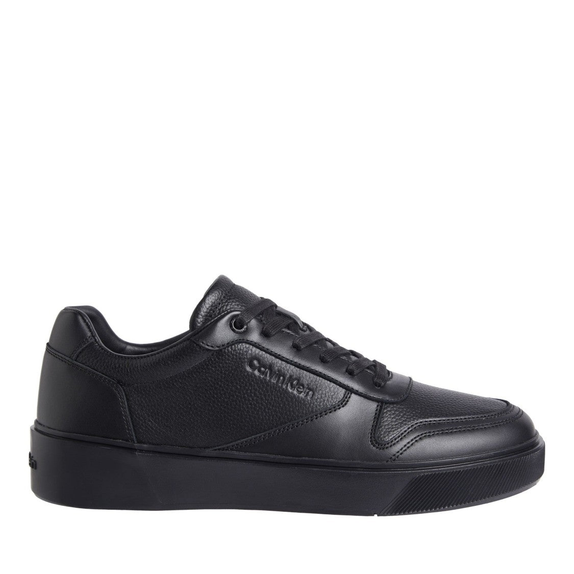 Calvin Klein Black Minimalist Leather Low-Top Sneakers