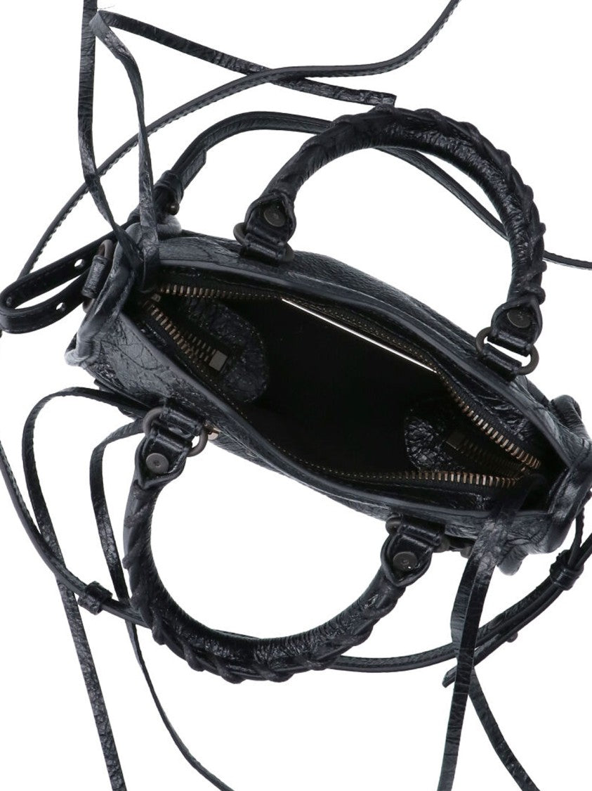 Balenciaga Le City Nano Studded Black Lambskin Shoulder Bag