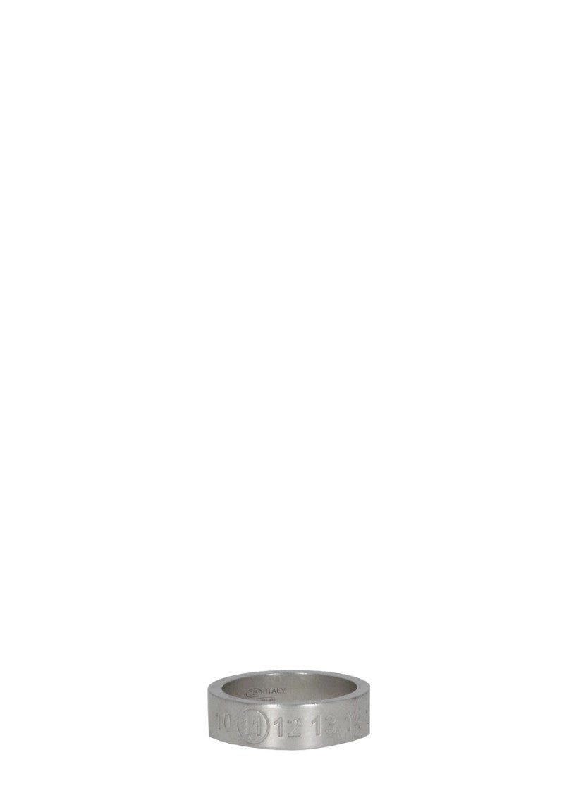 Maison Margiela Embossed Numeric Logo Sterling Silver Ring