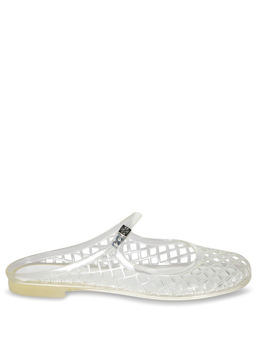 Tory Burch Metallic Sandals With Mesh Design