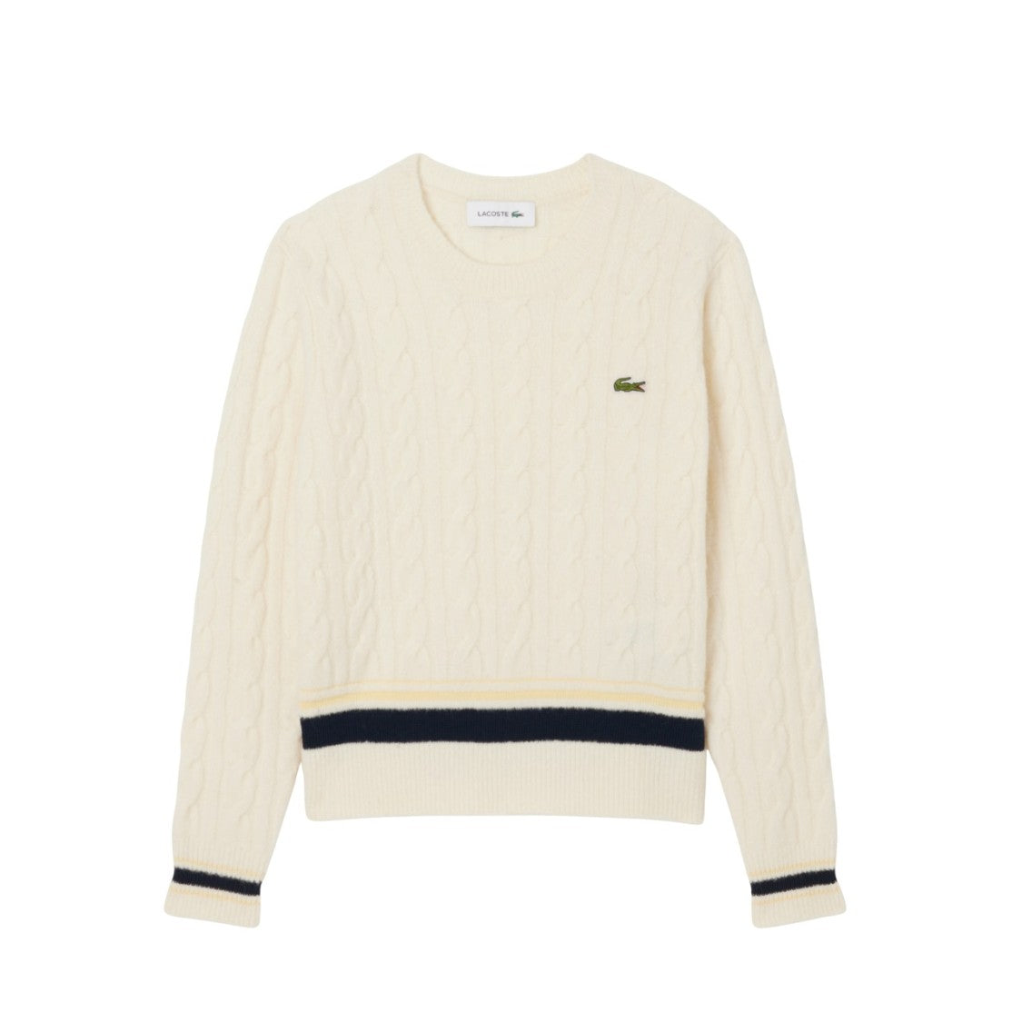 Lacoste Generous-Fit Cable-Knit Sweater With Braided Design