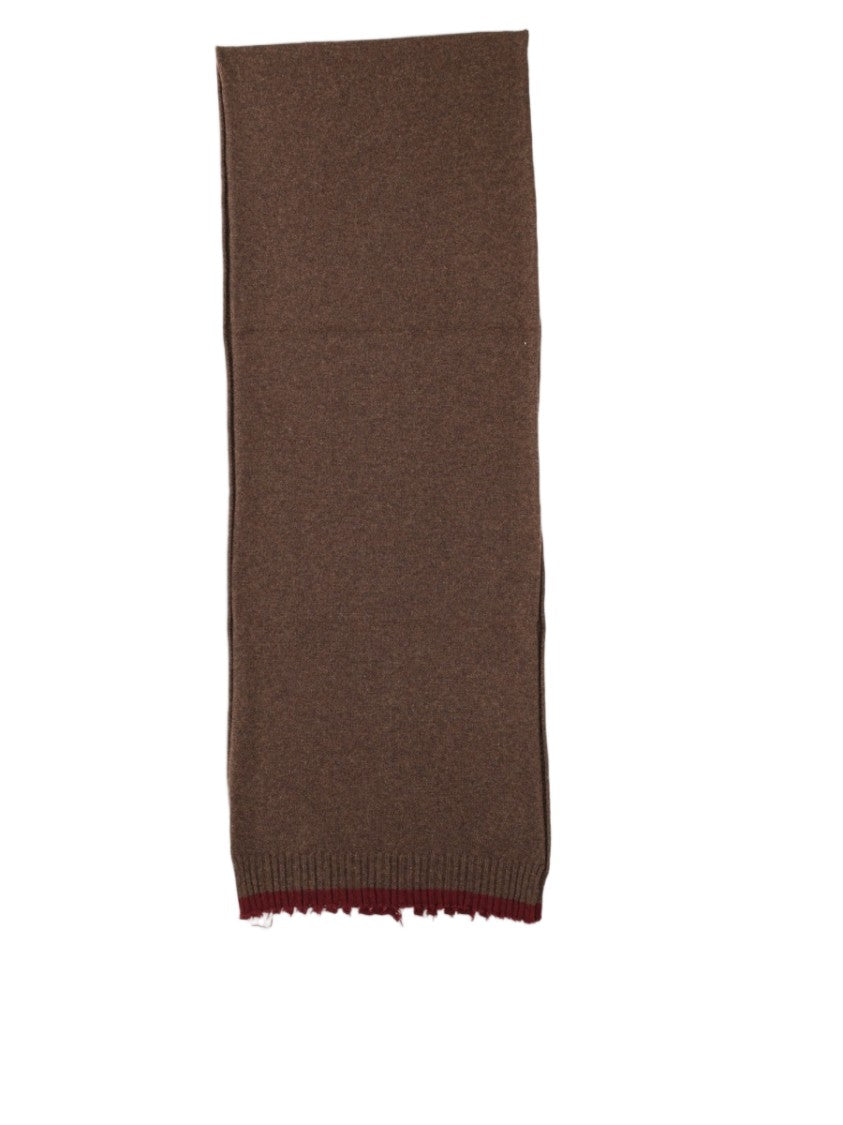 Uma Wang Brown Fringed Cashmere Scarf