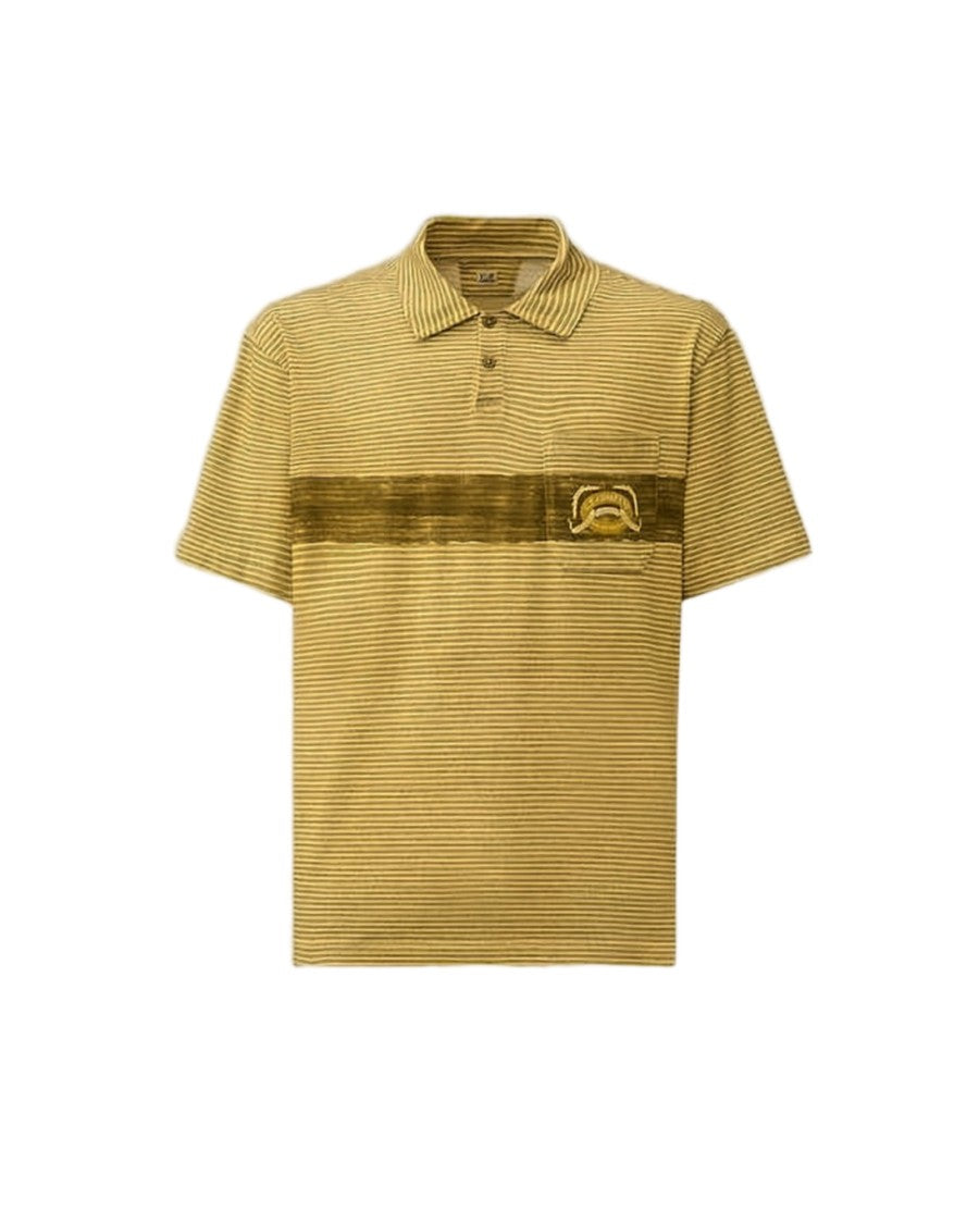 C.P. Company Horizontal Stripe Polo Shirt With Patch Detail