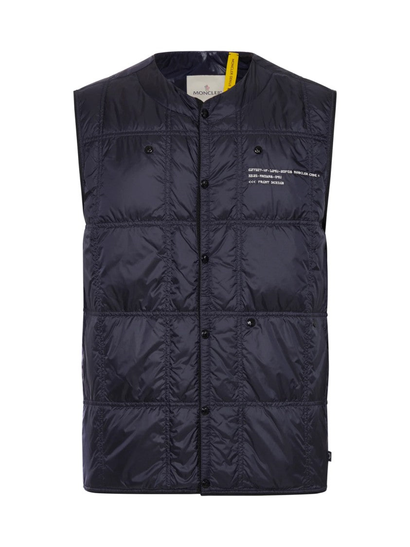 Moncler Quilted Navy Down Vest Jacke