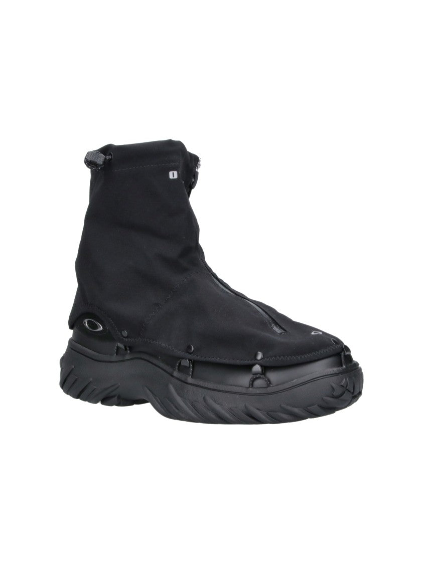 Oakley Black Meridian Low Ext Leather Rubber Sole Sneakers