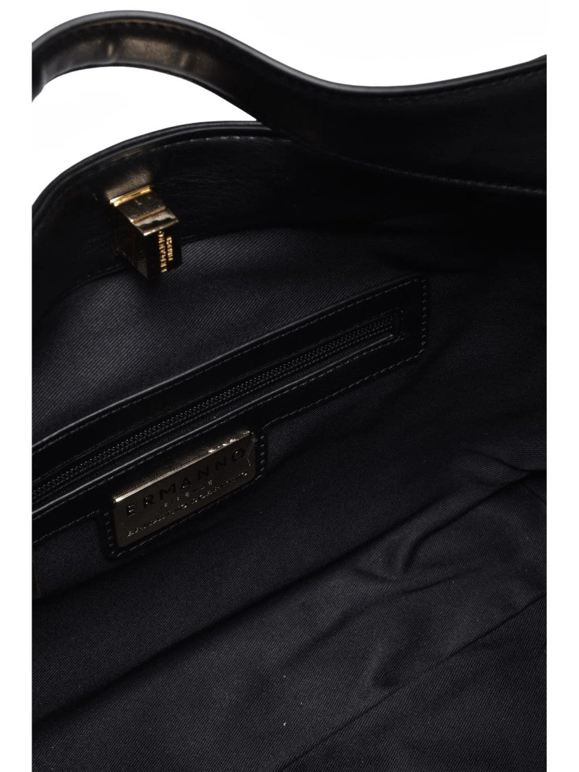 Ermanno Firenze Black Polyurethane Quilted Handbag