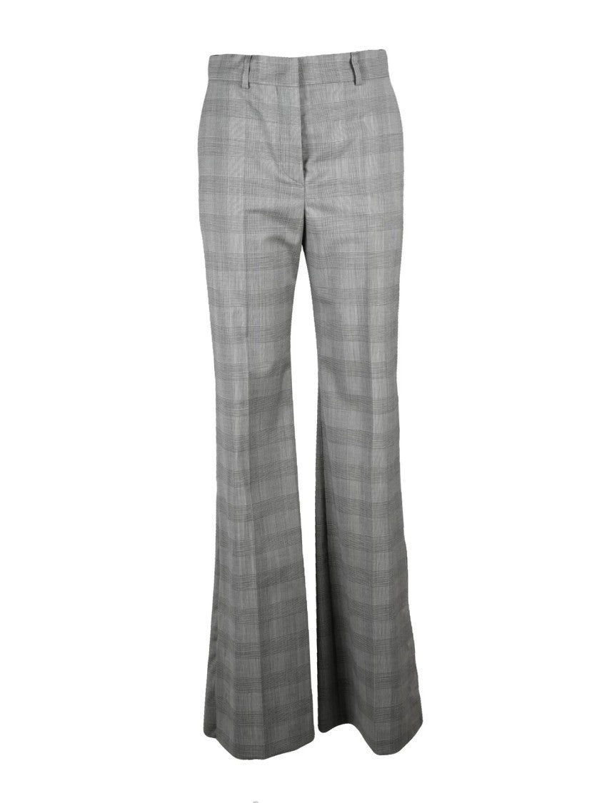 Sportmax Tailored Flared Trousers With Subtle Checkered Pattern