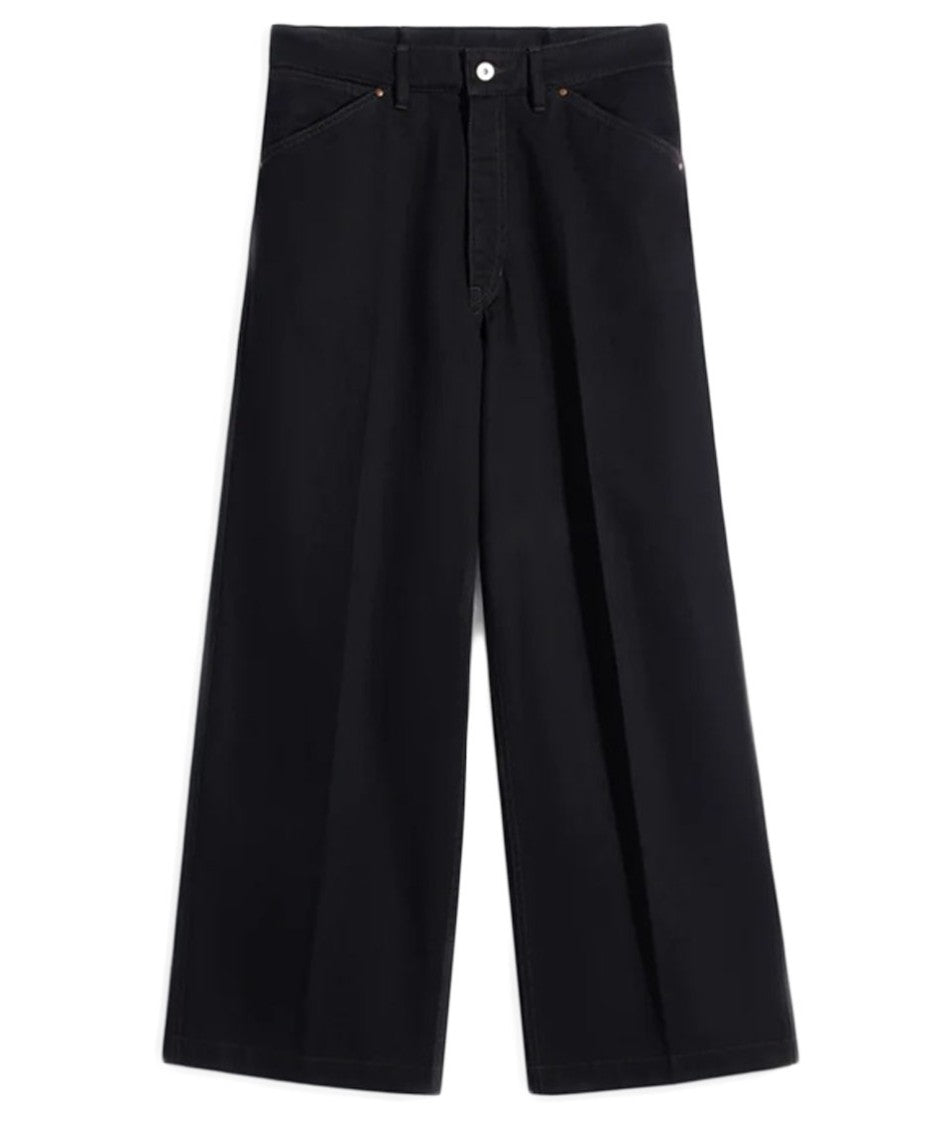 Lemaire Relaxed Fit Black Wide Pants