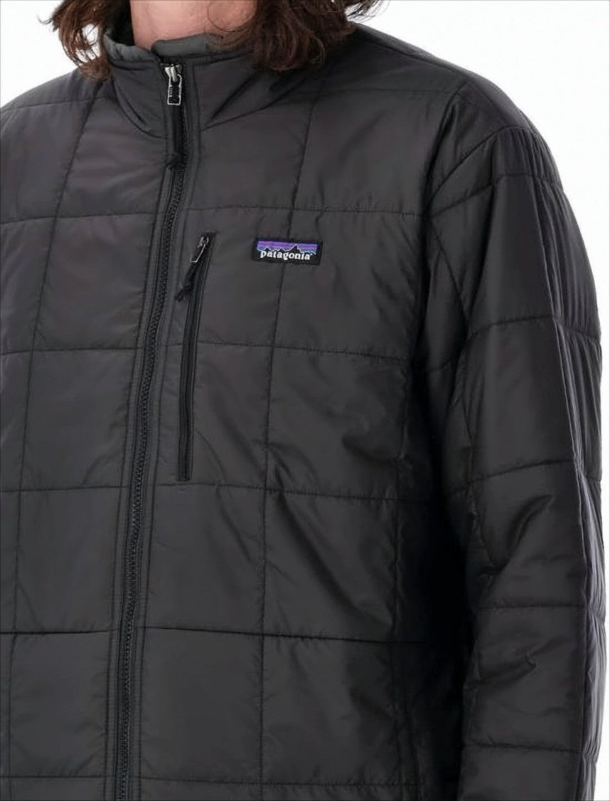 Patagonia Quilted Black Padded Jacket With Stand Collar