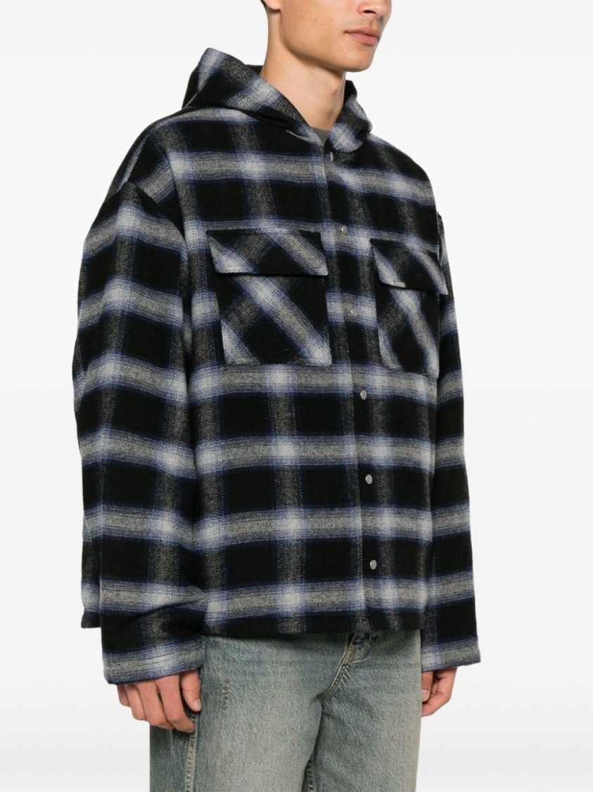 Represent Midnight Blue/Gray Hooded Overshirt