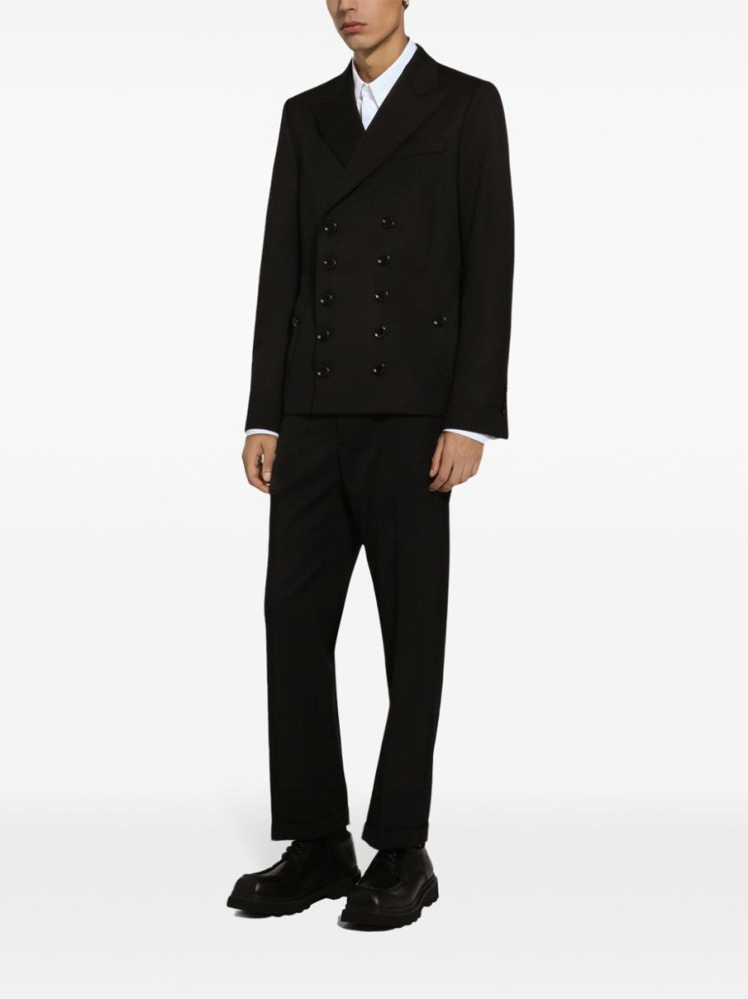 Dolce & Gabbana Tailored Black Trousers With Classic Waistband And Subtle Pleats