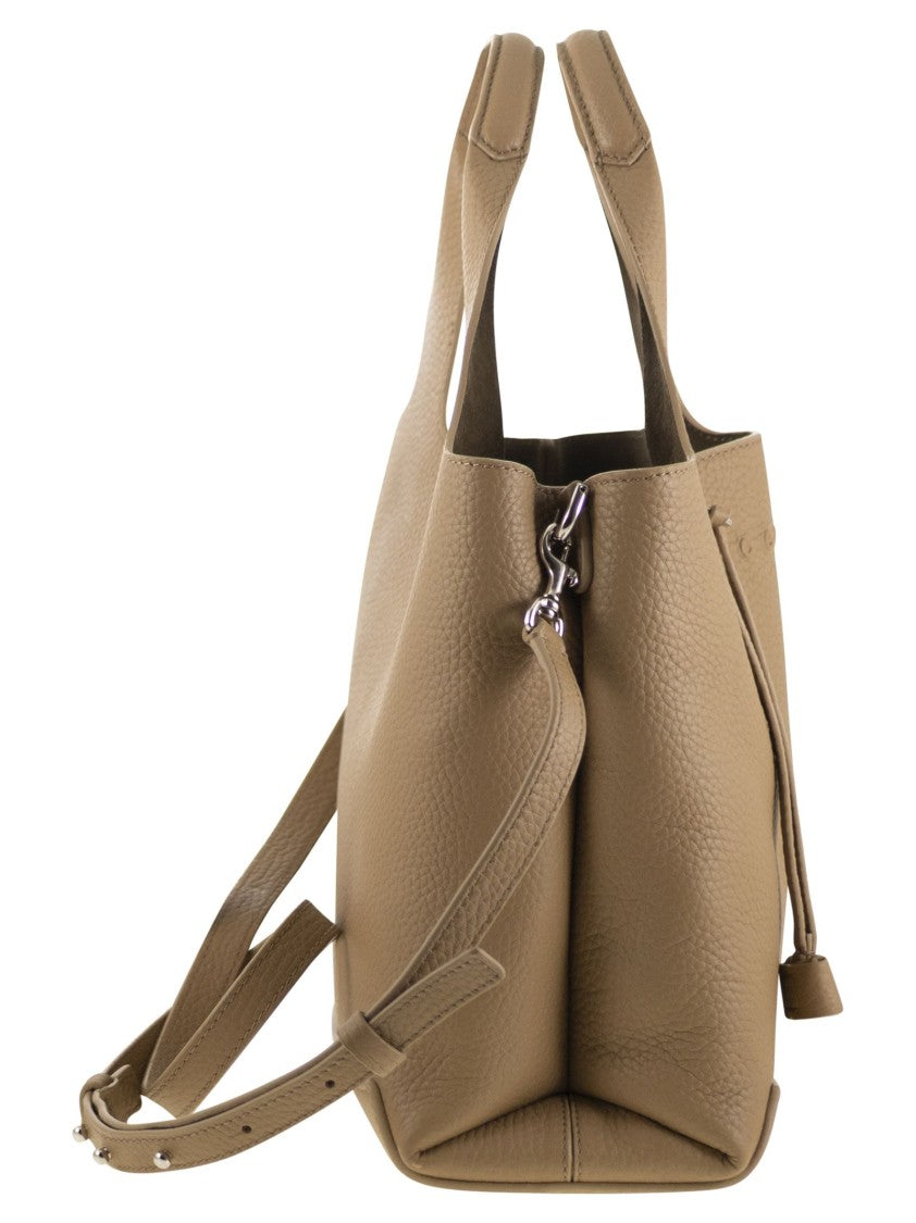 Hogan Shopping Bag In Textured Leather