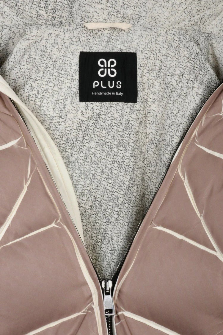 Plus Patty Down Jacket With Zip - Beige