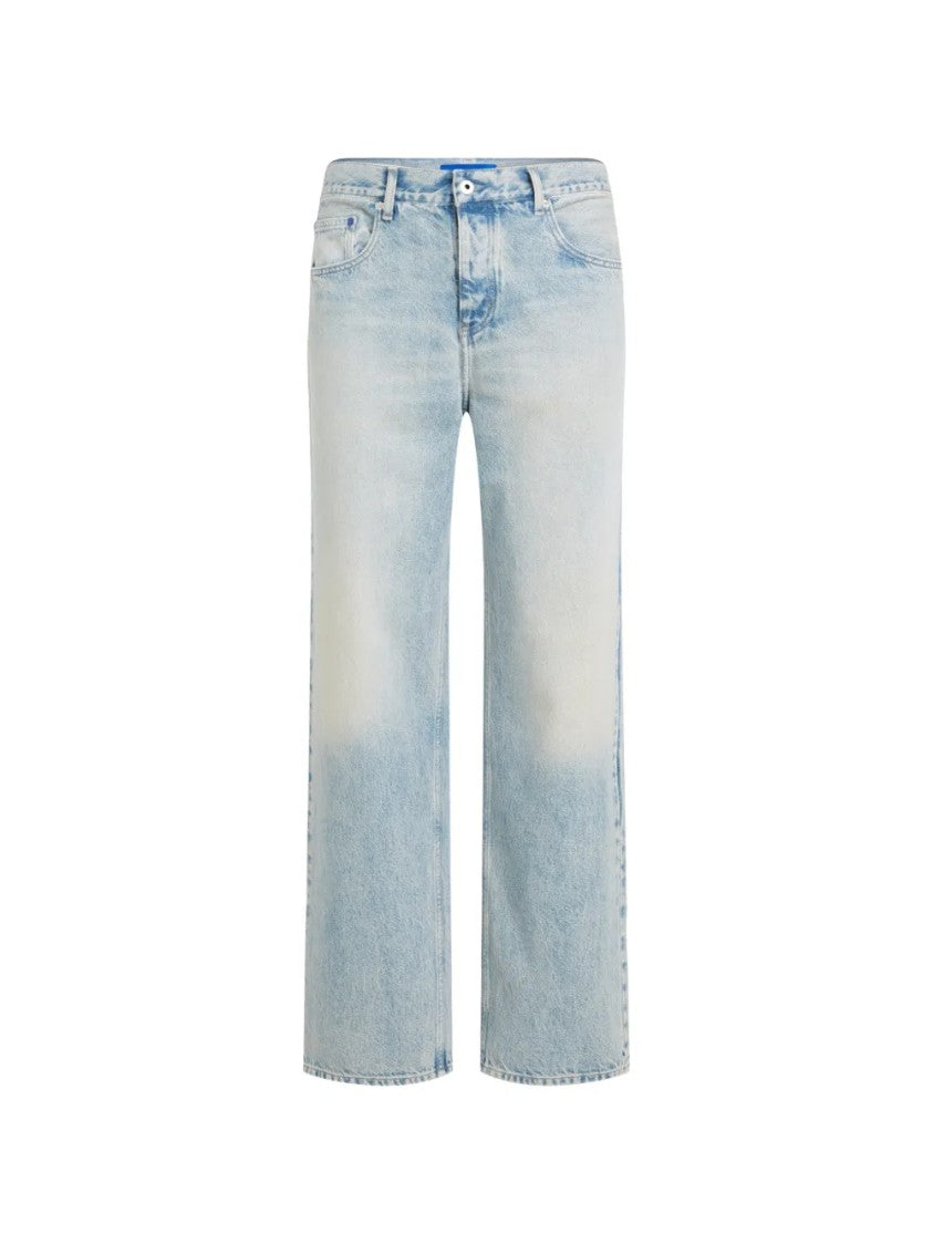 Karl Lagerfeld Light Blue Straight-Leg Jeans With Classic Five-Pocket Styling