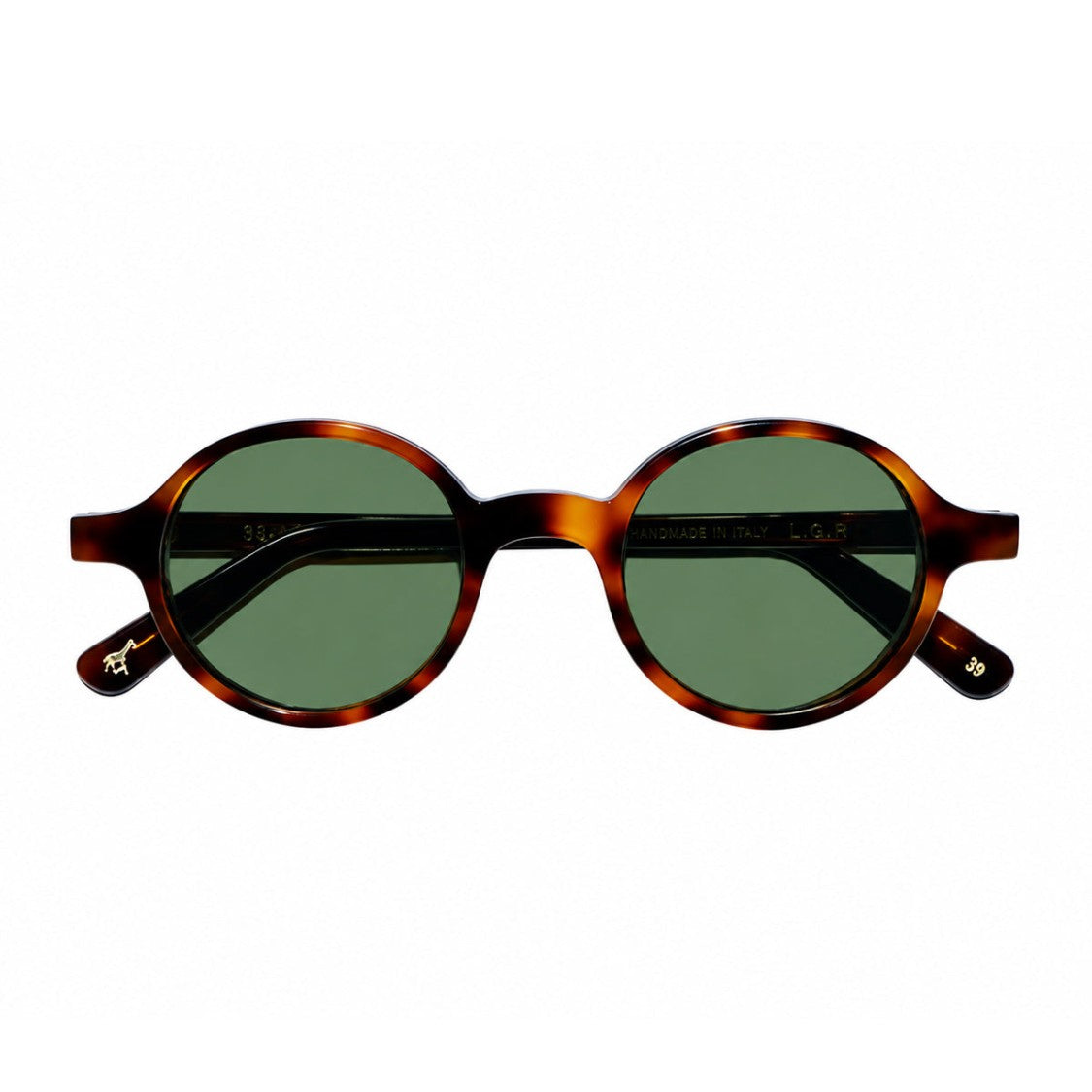 L.G.R. Reunion Explorer Round Acetate Sunglasses With Havana Maculato Pattern