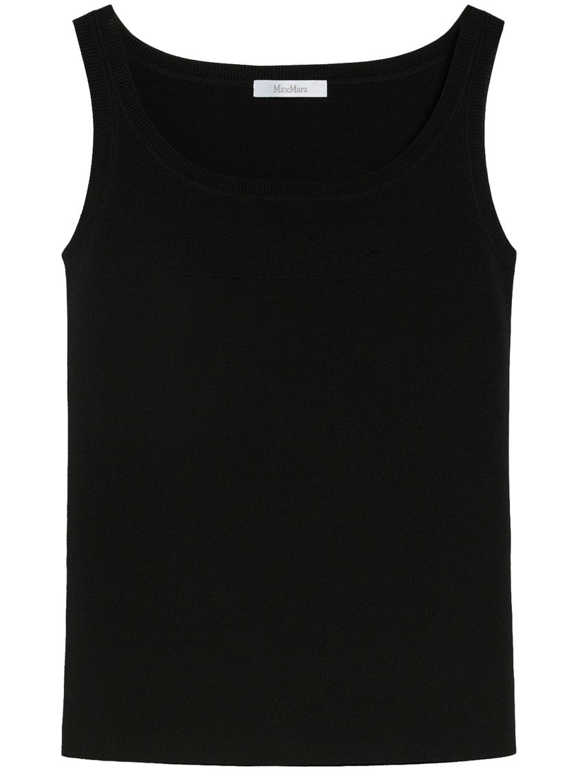 Max Mara Black Pentola Fitted Sleeveless Viscose Top