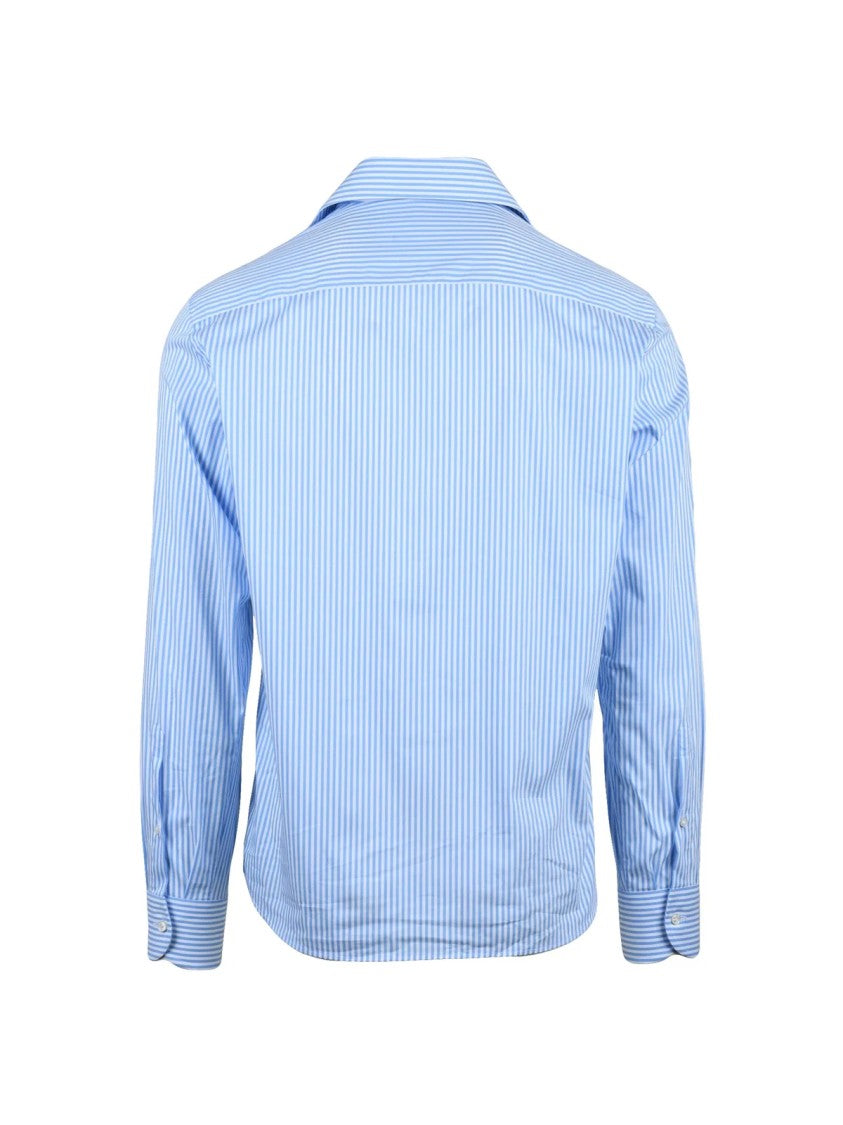 Sonrisa White Sky Blue Cotton Polyamide Elastane Shirt