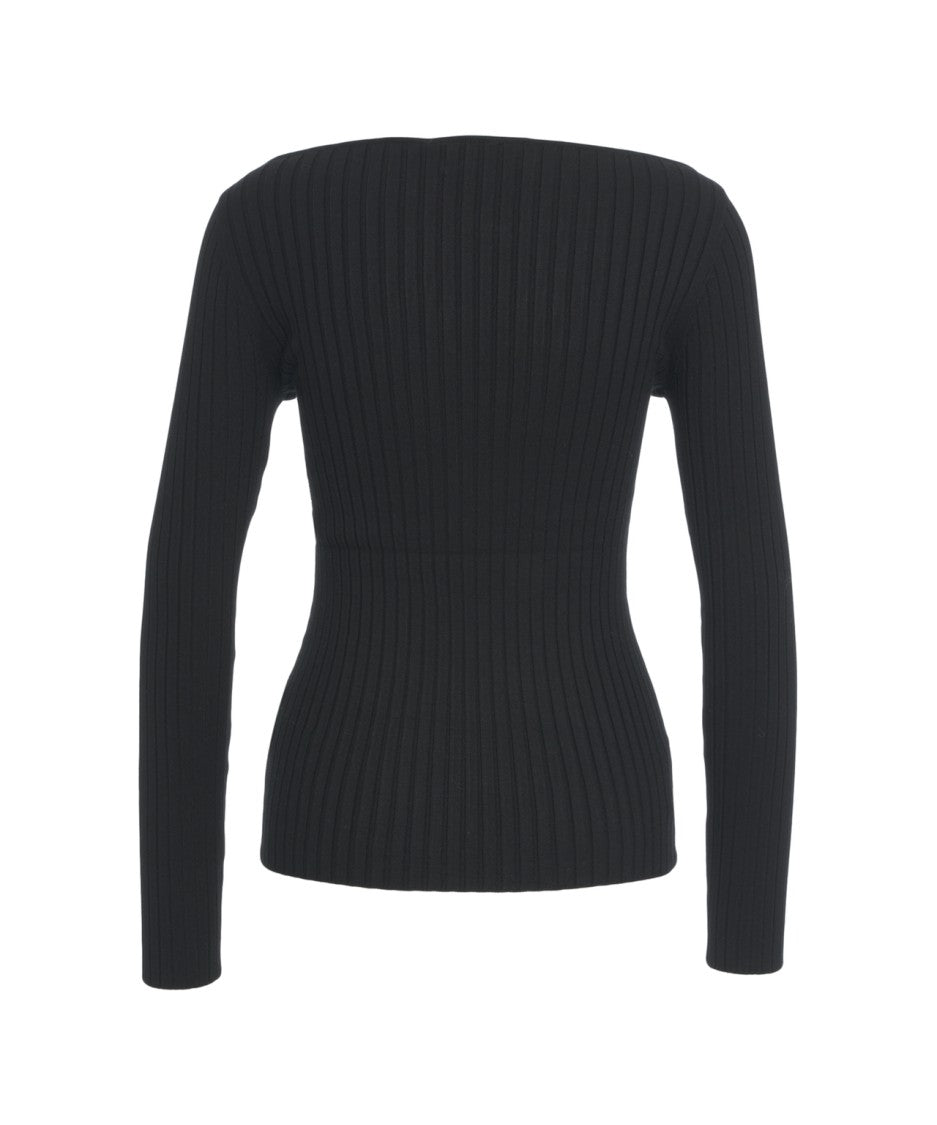 Kaos Slim-Fit Cut-Out Ribbed Knit Sweater