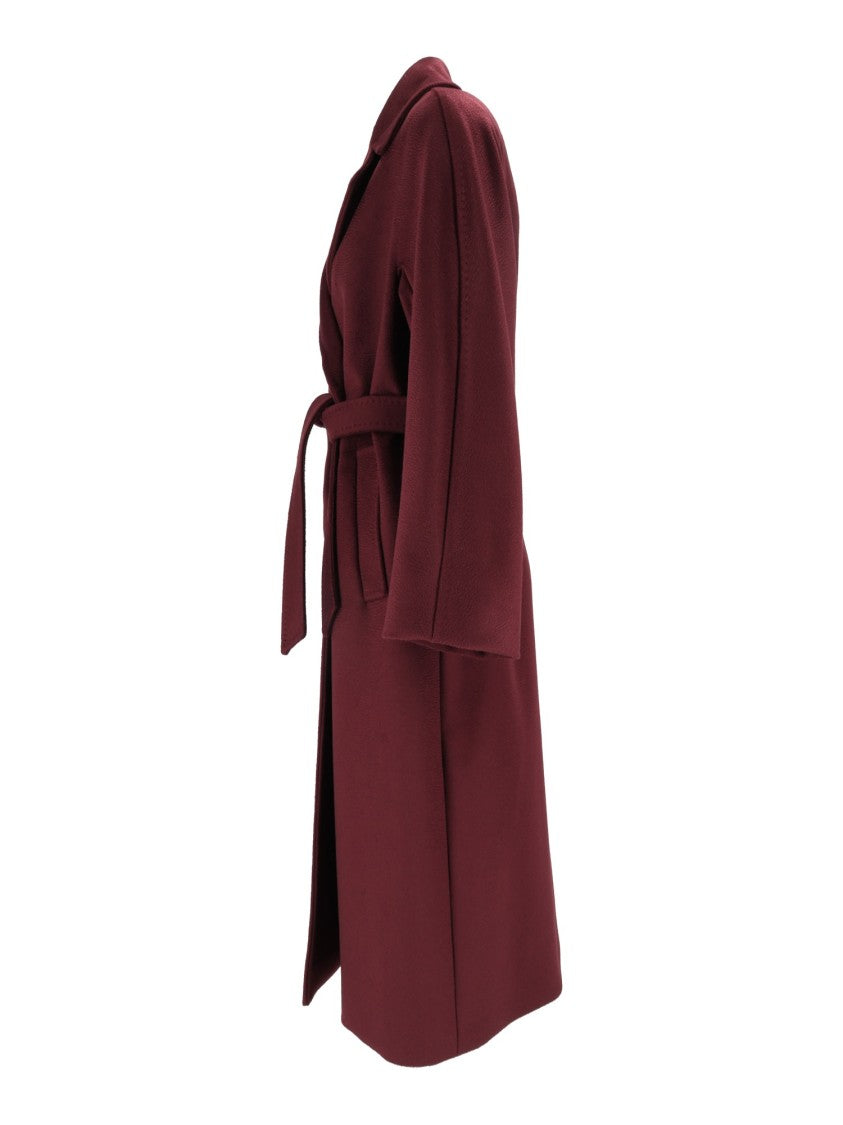 Max Mara Bordeaux Resina Belted Coat