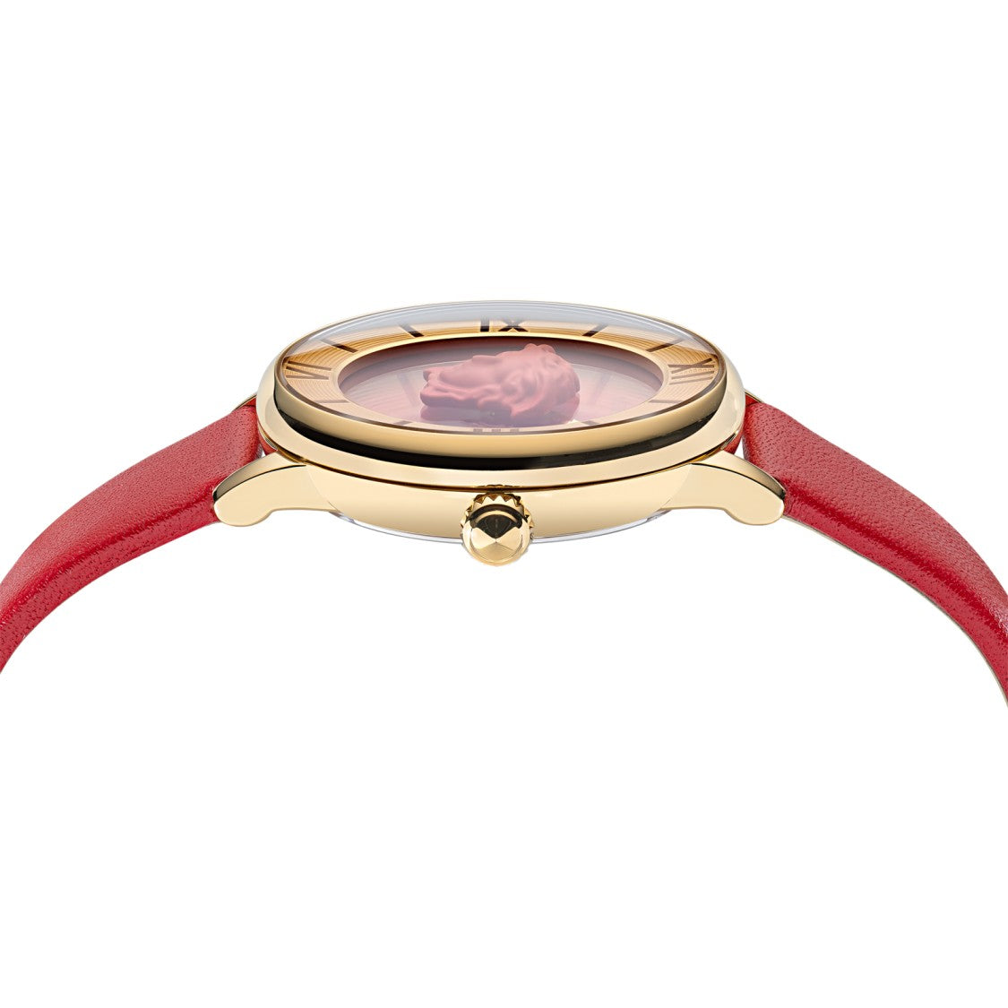 Versace Quartz Watch With 3D Medusa Head And Gold-Tone Finish