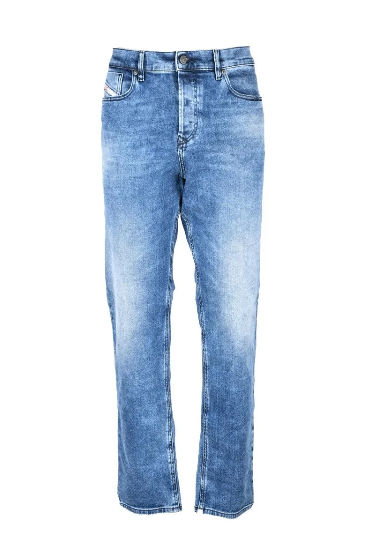 Diesel Black Cotton Elastane Men's Tapered Leg Jeans