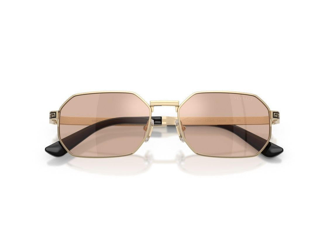 Versace Gold 0Ve2297 Octagonal Sunglasses