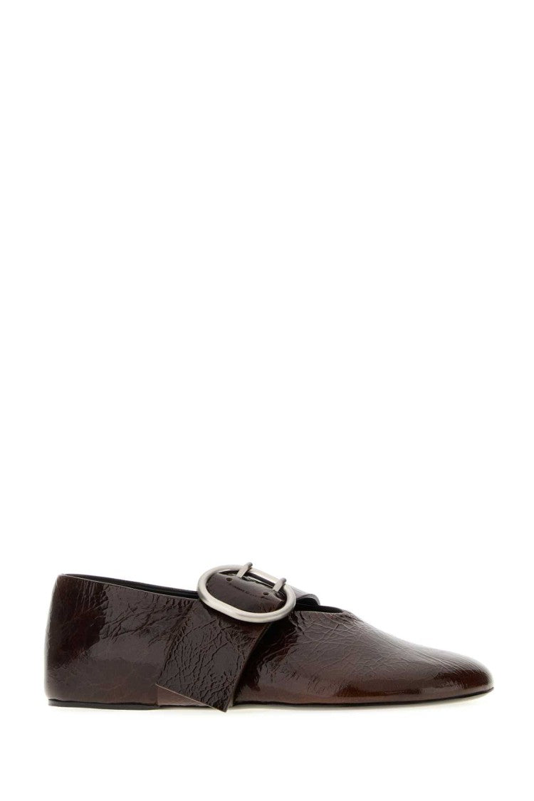 Jil Sander Brown Leather Ballerinas