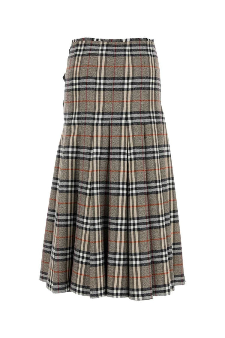 Burberry Embroidered Wool Skirt