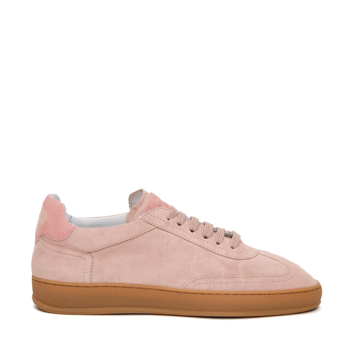 Soldini Pink Suede Sneakers With Honey Rubber Sole
