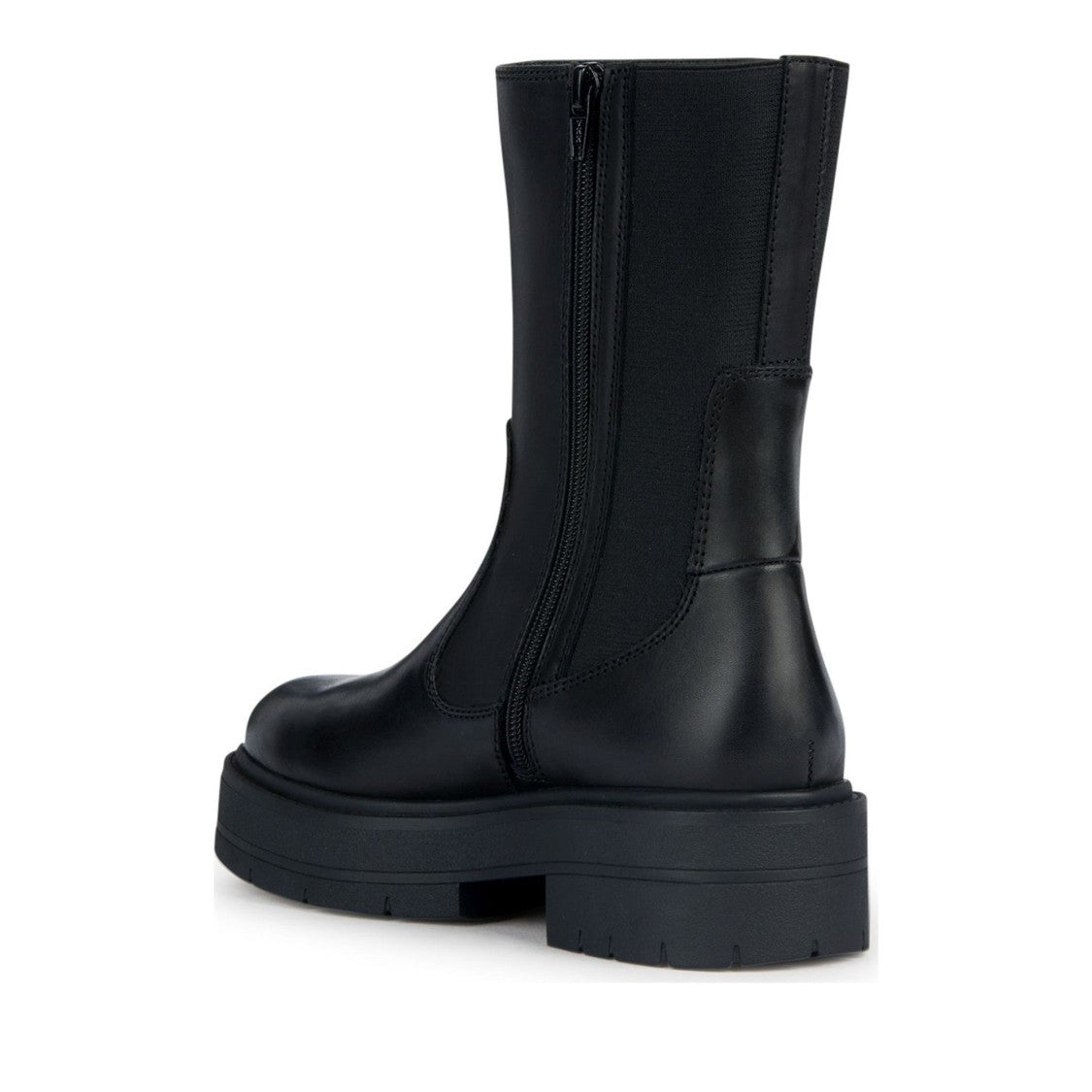 Geox Spherica Ec7 Black Minimalist Leather Ankle Boots