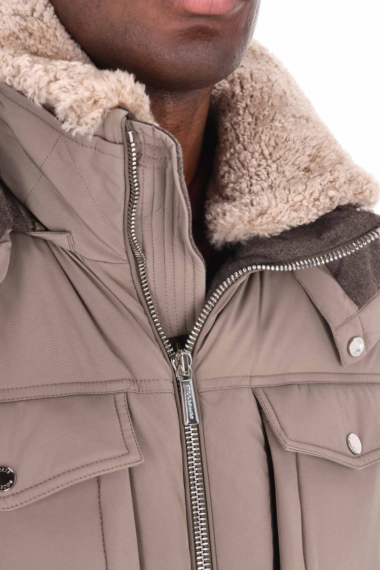 Moorer Alarick-Kn Down Jacket With Shearling Collar