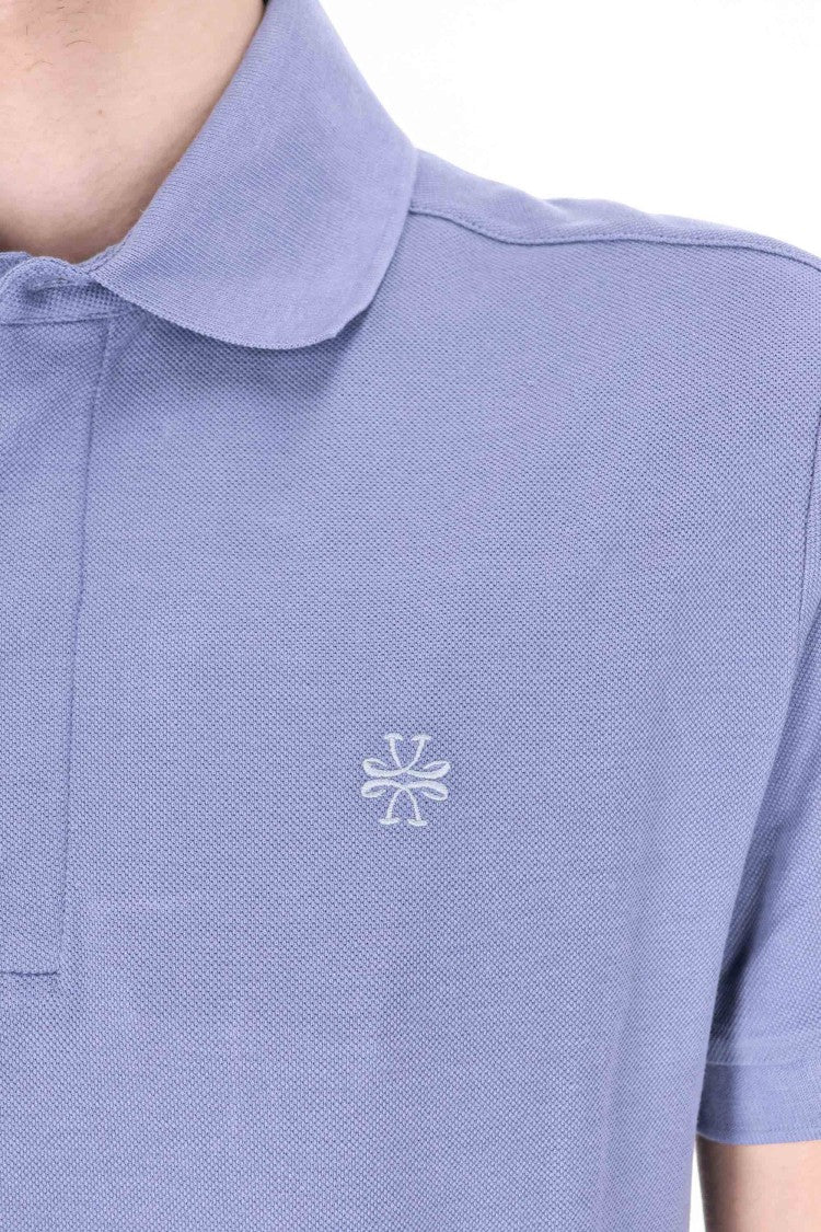 Jacob Cohen Aviation Blue Piquet Cotton Polo Shirt