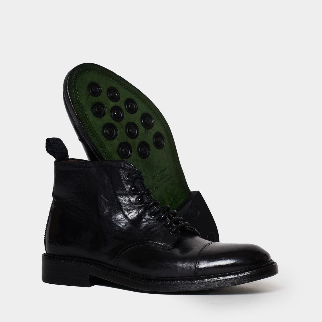 Green George Black High Ankle Boot