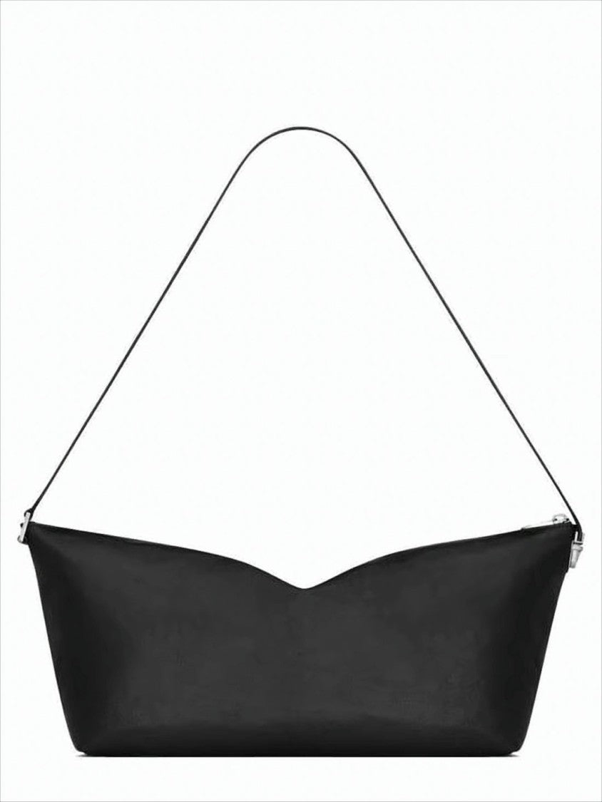 Saint Laurent Minimalist Cow Leather Tote Bag With Elongated Shape