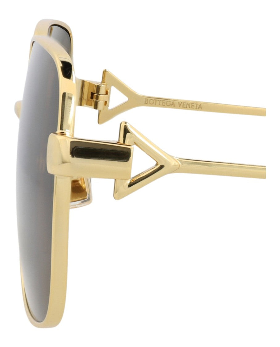 Bottega Veneta Square-Frame Metal Sunglasses