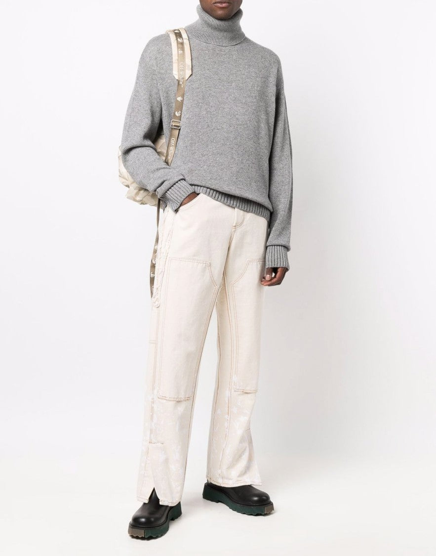 Off-White Basic Knit Turtleneck Sweater