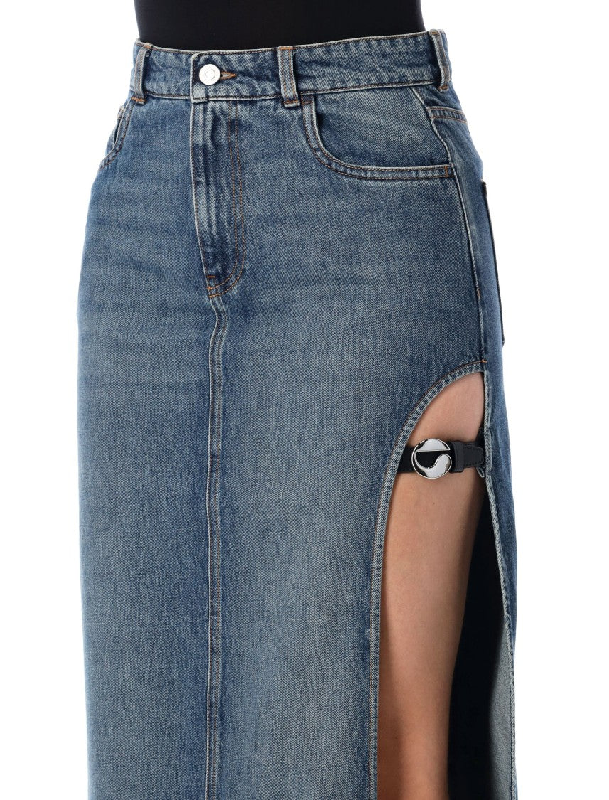 Coperni Garter Belt Denim Skirt