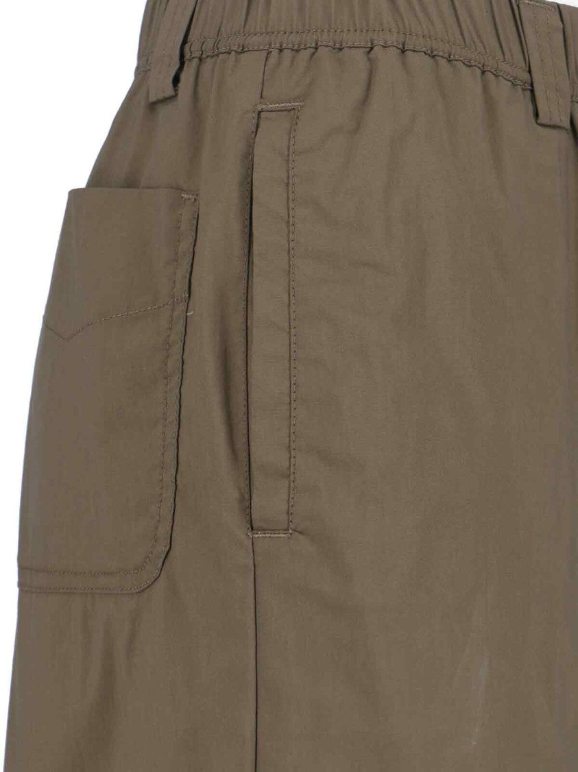 Aspesi Wide Cotton Blend Trousers – Green