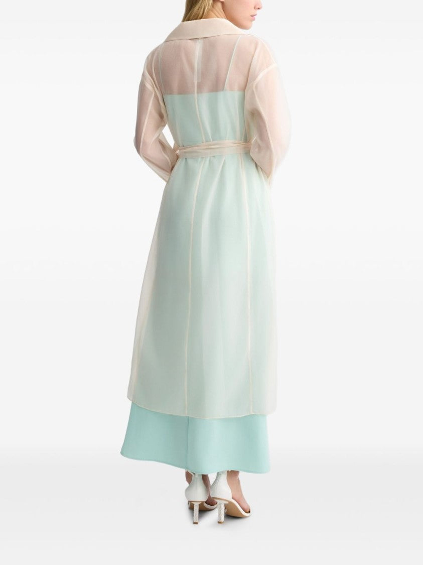 Liu Jo Lightweight Beige Long Coat With Classic Lapel