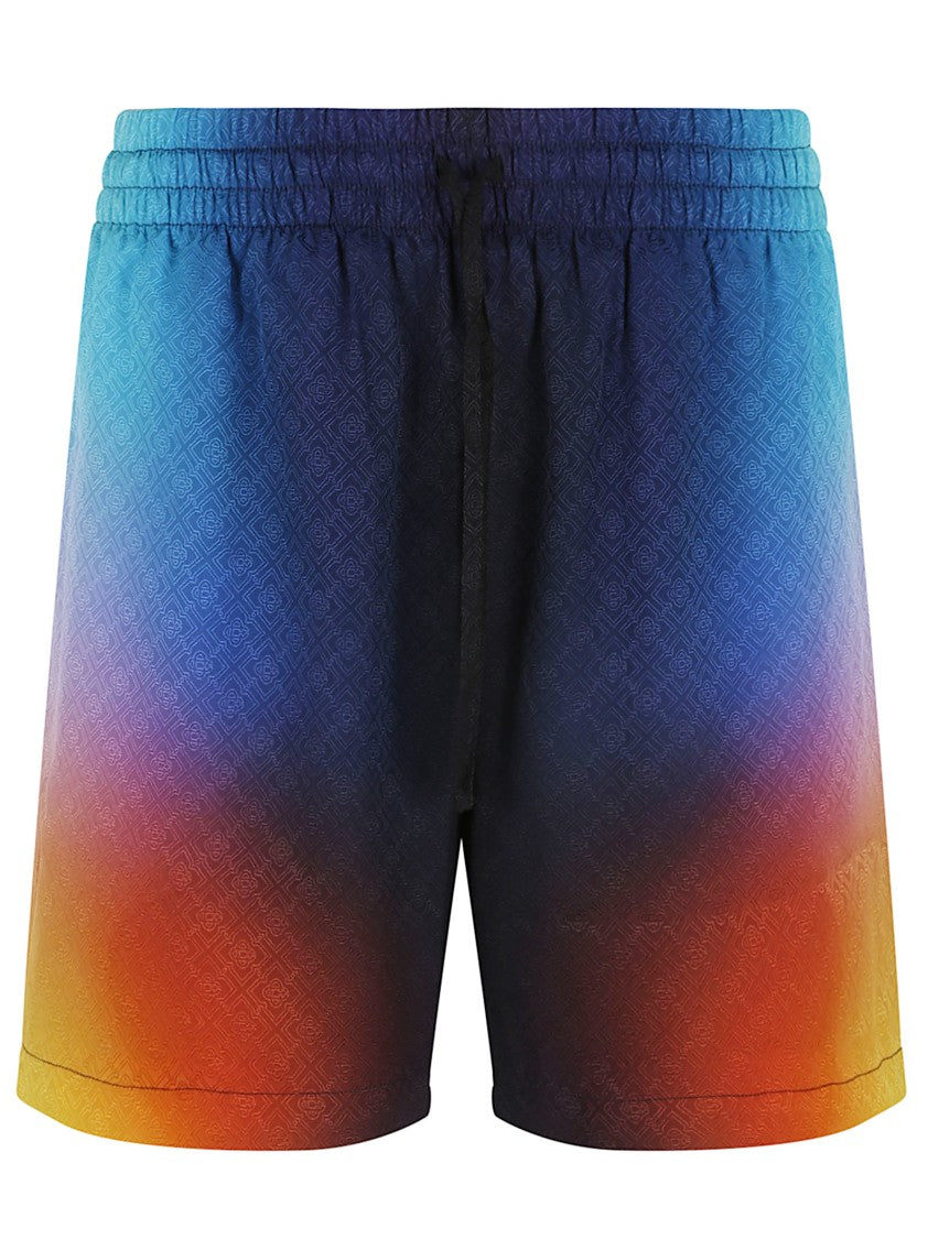 Casablanca Gradient Silk Drawstring Shorts