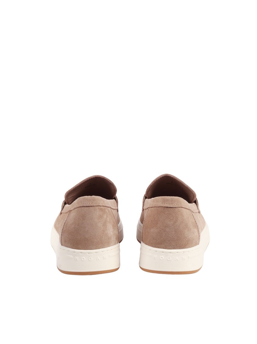 Hogan Calfskin Suede Modern Sole Loafers