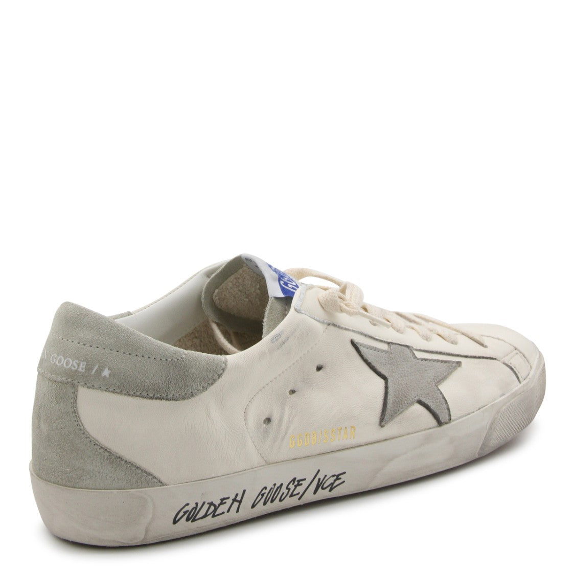 Golden Goose White And Grey Leather Sneakers